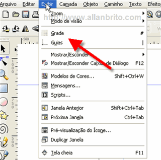 Inkscape Menu Exibir