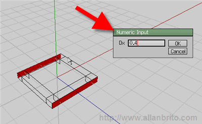 Wings 3D - Extrude com precisão menu