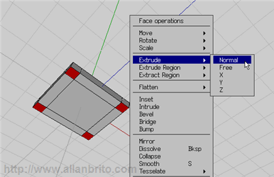 Wings 3D - Seleção de faces inferiores