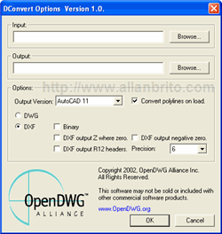 Dconvert DWG para DXF