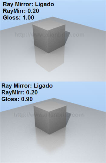 Blender 2.45 - SVN 03 - reflexão borrada - raytracing