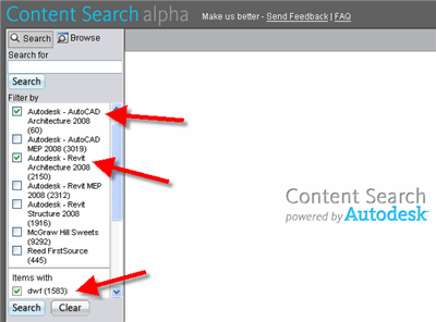 Autodesk Content Search Interface