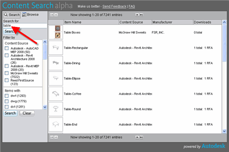 Autodesk Content Search Resultados Pesquisa