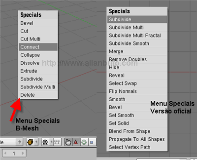 Blender B-Mesh Menu Specials