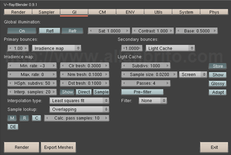 Interface do Script V-Ray GI