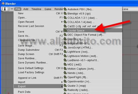 Exportar para o Crystal Space 3D