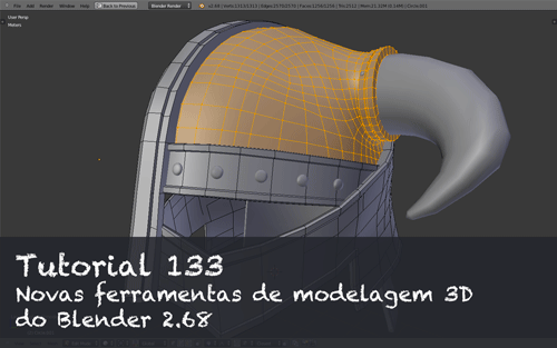 Ferramentas de modelagem 3d do Blender 2.68