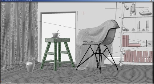 Blender-arquitetura-cycles-wire