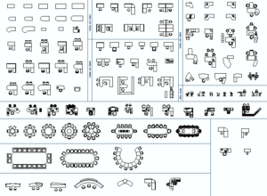 118 blocos gratuitos para AutoCAD: Escritórios