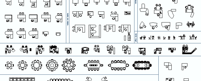 118 blocos gratuitos para AutoCAD: Escritórios